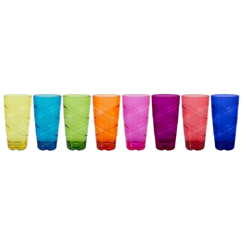 CreativeWare Circus Set of 8, 24 Ounces Tumbler Set, 24 oz, Multicolor (CIR08MULTI) - Image 3